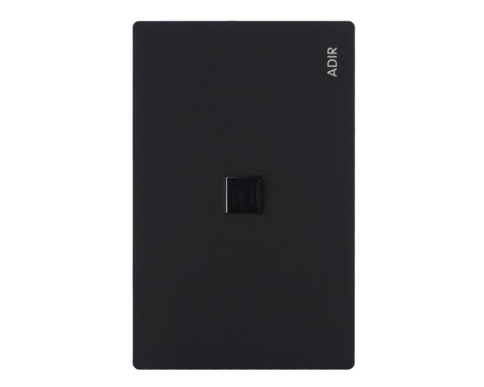 Placa con conector para teléfono negro mate Línea Cantabria Flat 18041 Adir
