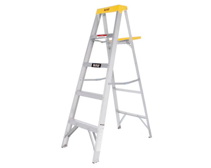 Escalera de tijera de aluminio tipo III con tapa plástica 4 escalones 3171 Tulplus