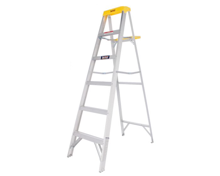 Escalera de tijera de aluminio tipo III con tapa plástica 5 escalones 3172 Tulplus