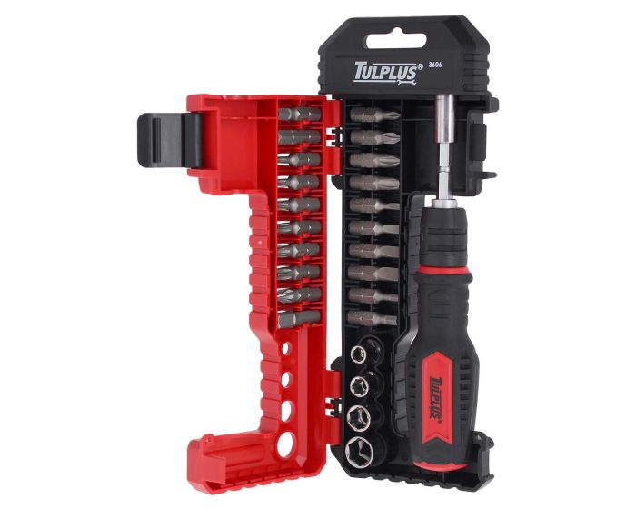 Kit de desarmadores, extensión y dados 26 piezas 3606 Tulplus