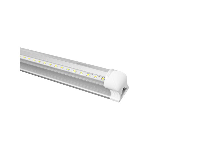 Luminario LED T8 base de aluminio 2,400 mm 36 W cobertor transparente 36 W luz cálida 6604 Adir