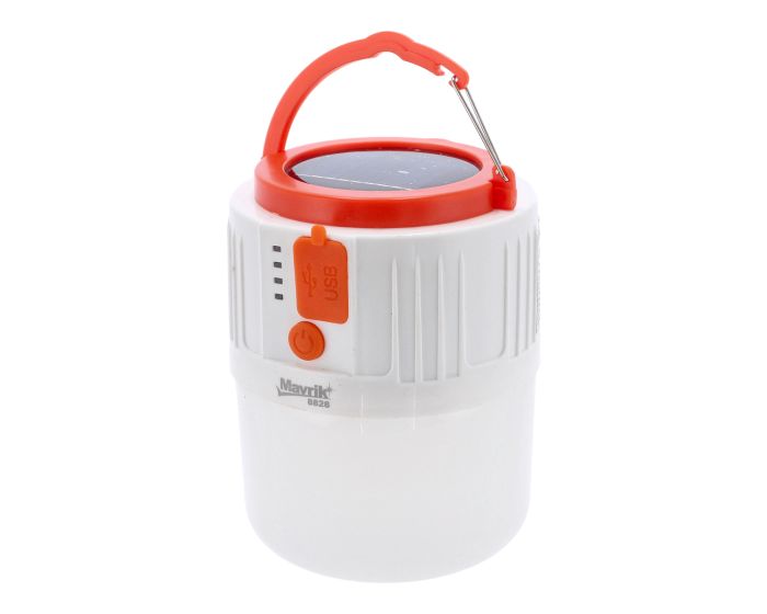 Luminario tipo foco portátil 15 W recargable con panel solar 8828 Mavrik