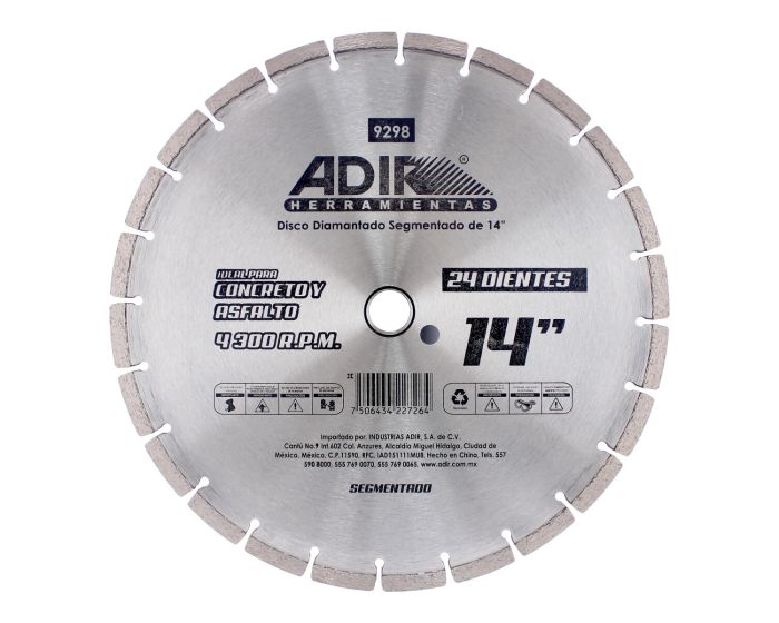 Disco diamantado segmentado 14" 9298 Adir