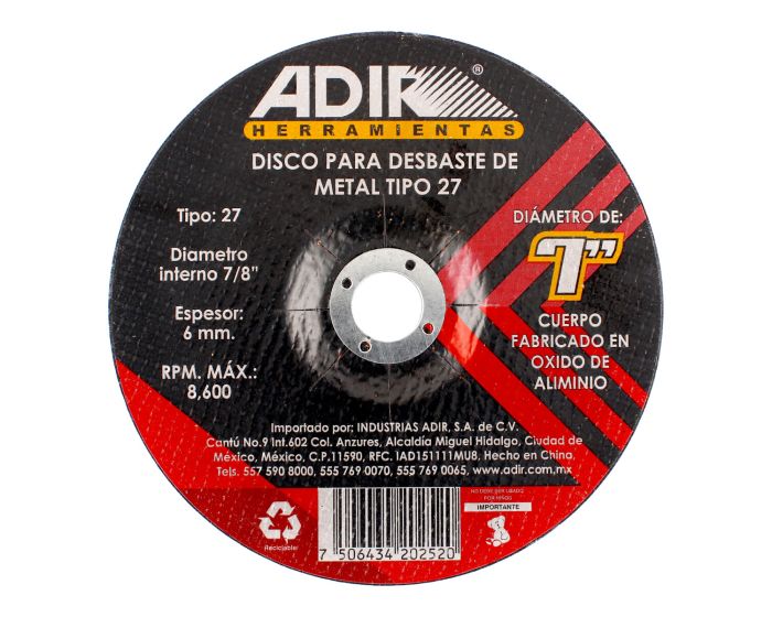 Disco para desbaste 7" x 6 mm 9307 Adir