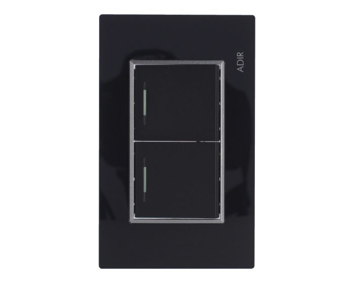 Placa con 2 apagadores sencillos Tiffany Cristal 9783 Adir
