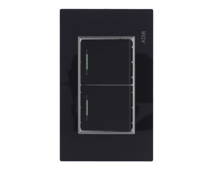 Placa con 2 apagadores de escalera Tiffany Cristal 9784 Adir