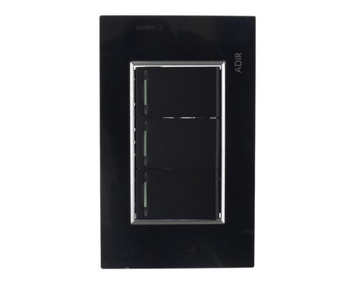 Placa con 3 apagadores secillos Tiffany Cristal 9785 Adir