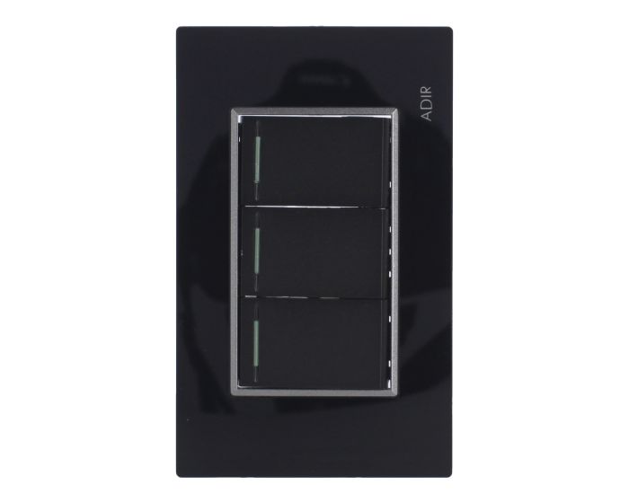 Placa con 3 apagadores de escalera Tiffany Cristal 9786 Adir