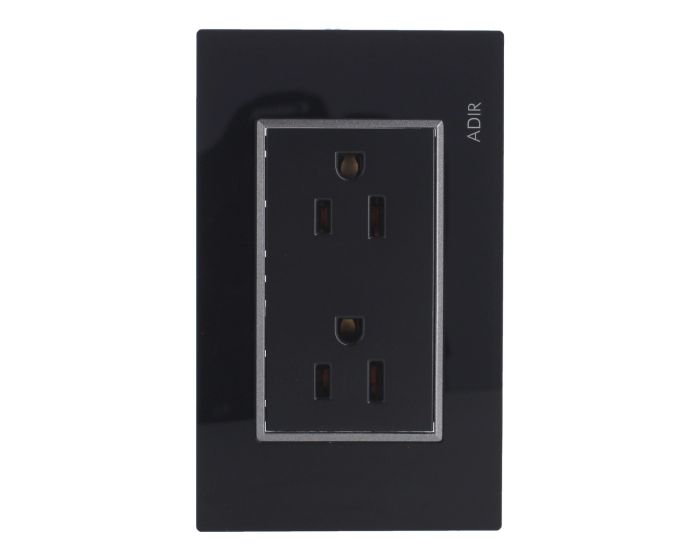 Placa con 2 contactos aterrizados Tiffany Cristal 9788 Adir