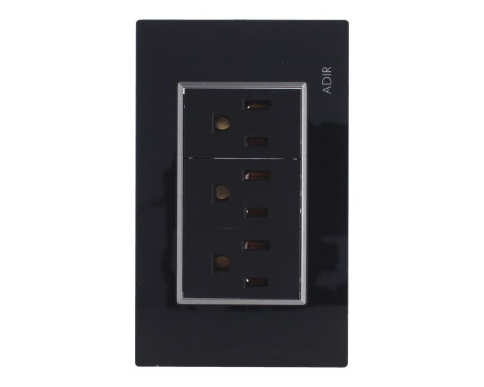 Placa con 3 contactos aterrizados Tiffany Cristal 9793 Adir