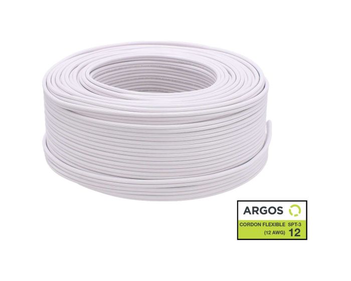 Cordón dúplex flexible blanco calibre 12 SPT-3 con 100 metros 1600124 ARGOS
