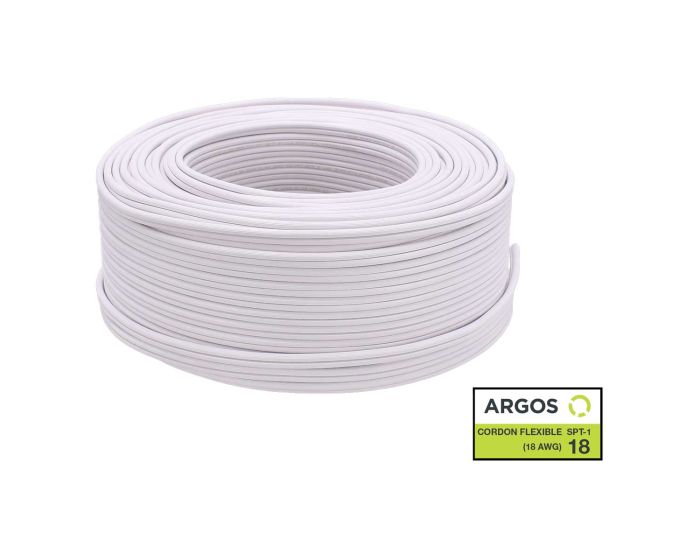 Cordón dúplex flexible blanco calibre 18 SPT-1 con 100 metros 1600184 ARGOS