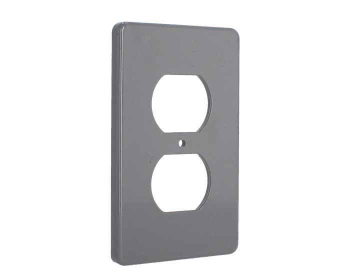 Tapa no metálica pesada rectangular para 1 toma doble gris TPRD013G ARGOS