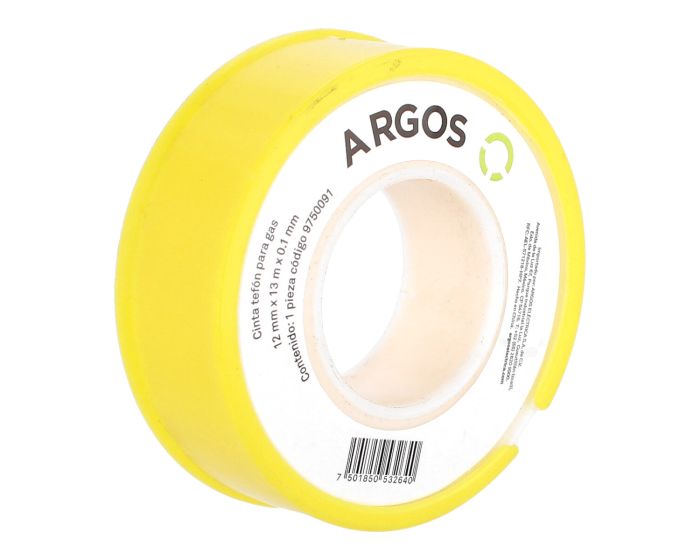 Cinta teflón para gas 12 mm x 13 metros 9750091 ARGOS