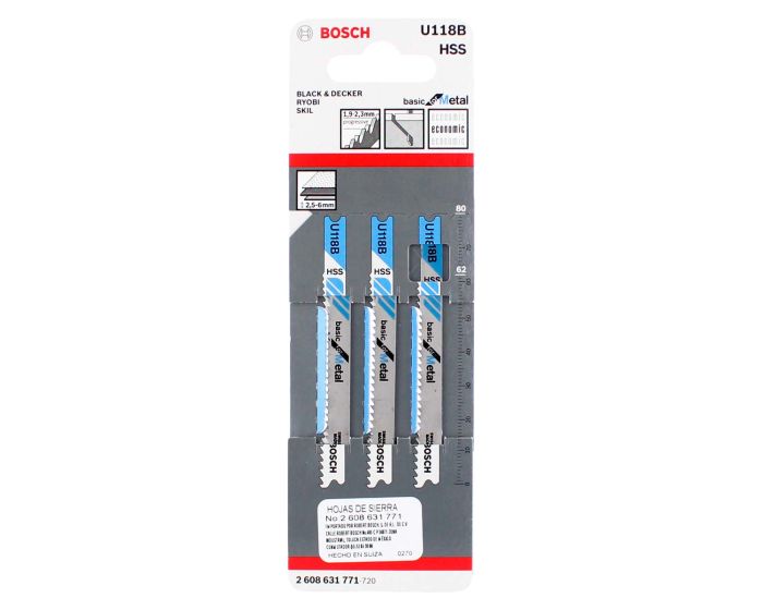 Seguetas para metal U118B Bosch