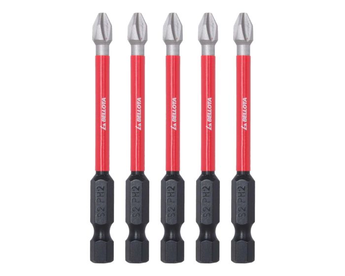 Juego de 5 puntas Phillips de impacto largo 75 mm 7PDIMPPH275 Bellota