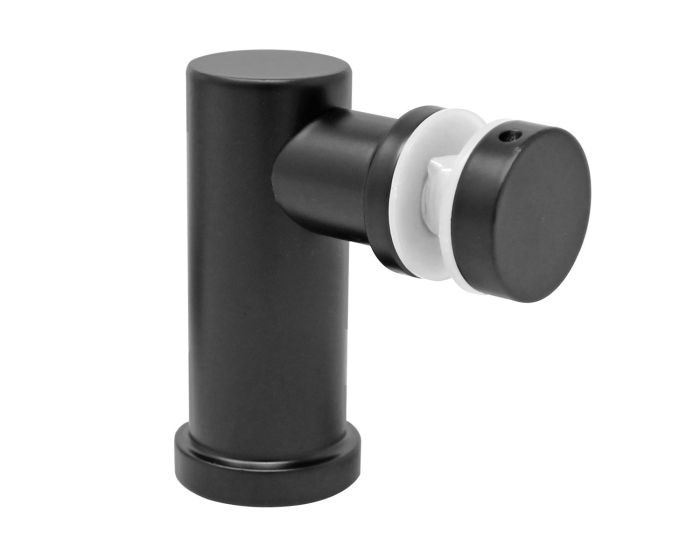 Soporte de fijación muro a cristal 90° con taquete negro mate C-003-B Axcent