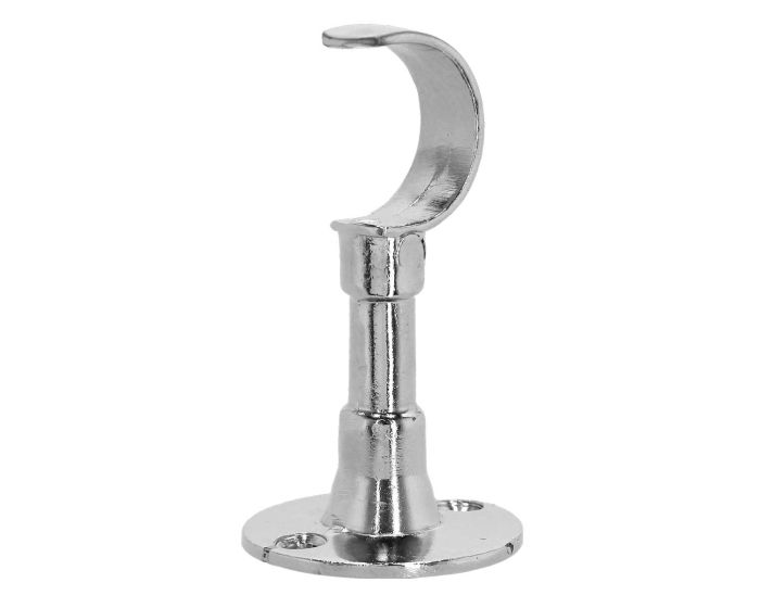 Soporte central cortado para tubo de 1" níquel brillante Lusar