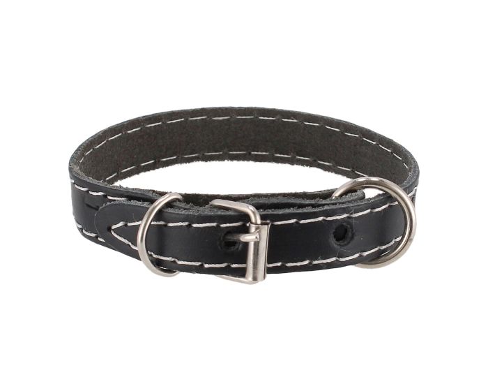 Collar de cuero negro para perro Talla XS 28 cm x 1.7 cm