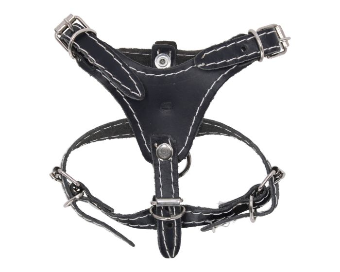 Pechera de piel para Perro talla # 1 negra