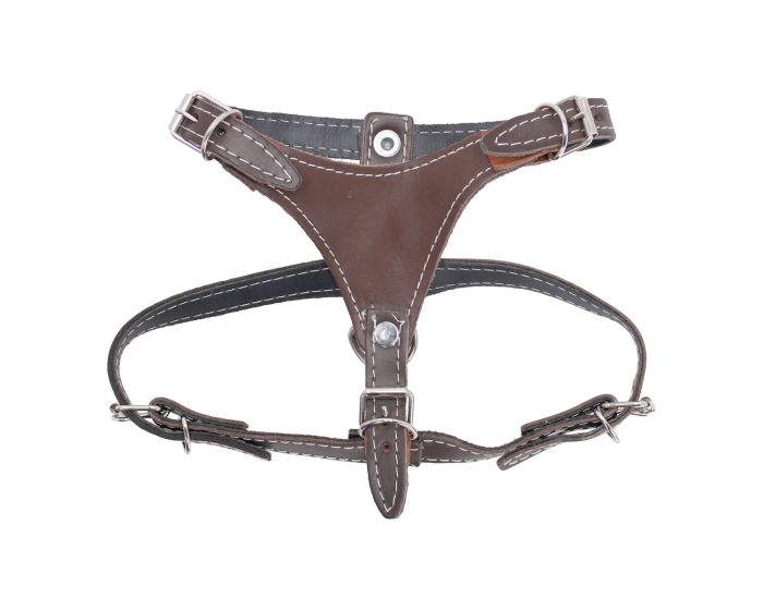Pechera de piel para Perro talla # 3 café