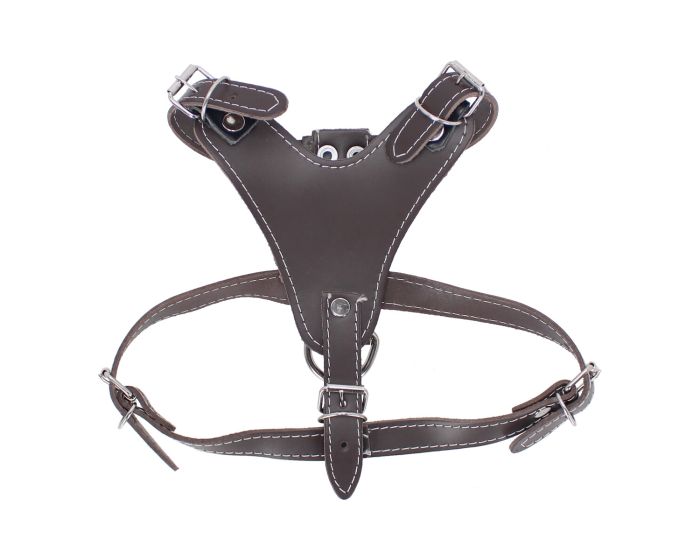 Pechera de piel para Perro talla # 4 café