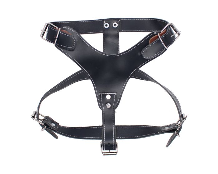 Pechera de piel para Perro talla # 6 negra