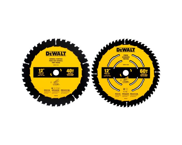 Kit de Discos para sierras de inglete 40 y 60 dientes de 12" DWA112CMB DeWalt