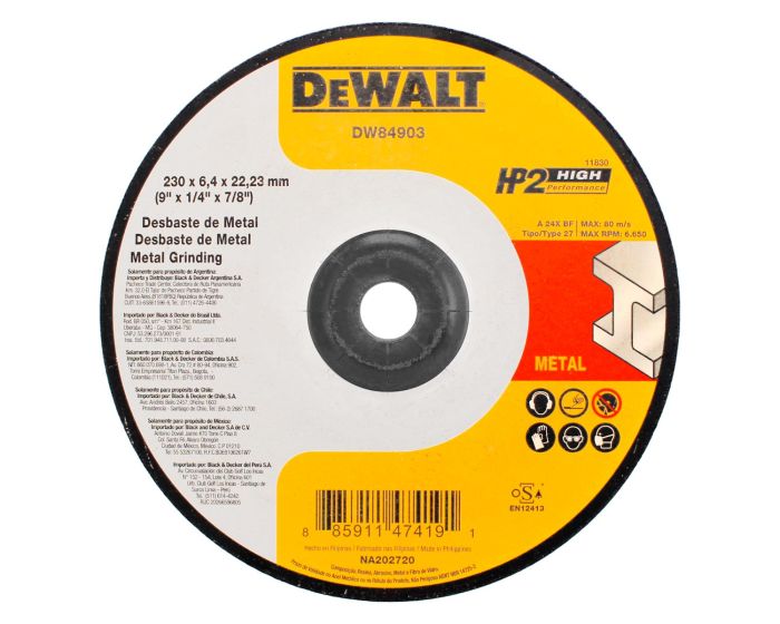 Disco para desbaste 9" DW84903 DeWalt