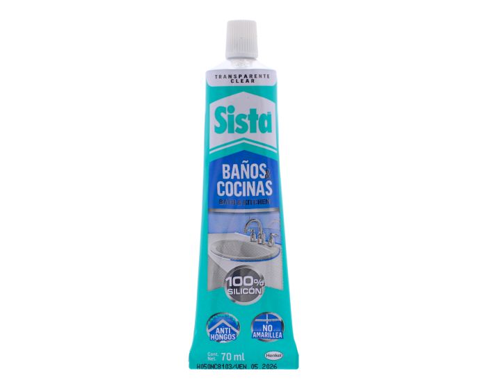 Silicón para baños y cocinas transparente 70ml F101 Sista