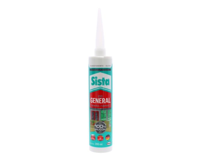 Sellador Uso General 100% Silicón Transparente 200 ml Sista