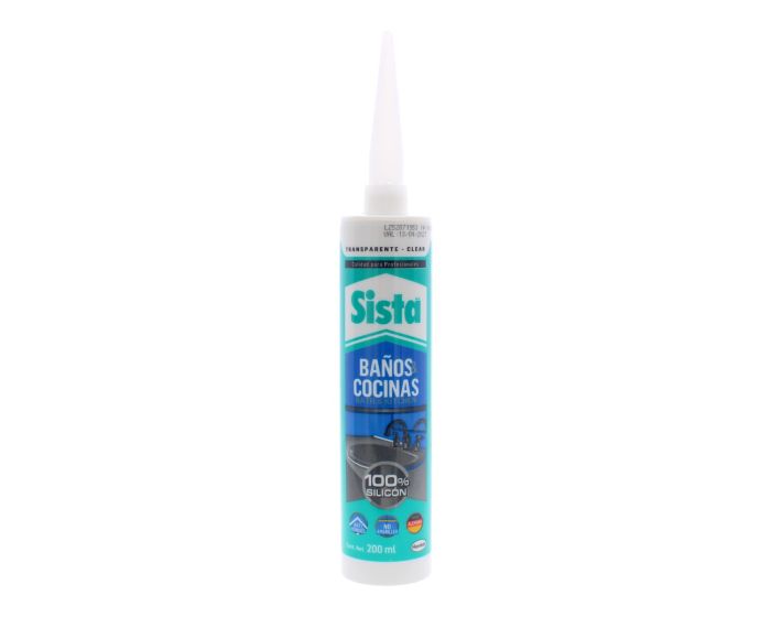 Sellador Baños y Cocinas 100% Silicón Transparente 200 ml Sista