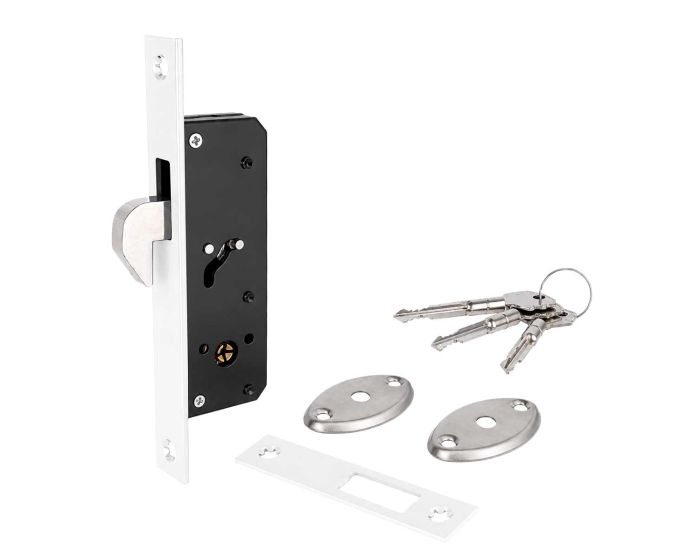 Chapa de gancho blanca para puerta de aluminio DL003-W Axcent