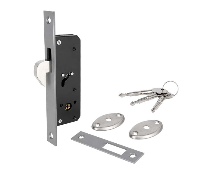 Chapa de gancho gris para puerta de aluminio DL003-G Axcent