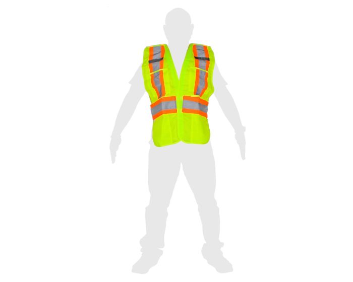 Chaleco de seguridad de alta visibilidad amarillo ajustable unitalla SR1034-AM MR Seguridad