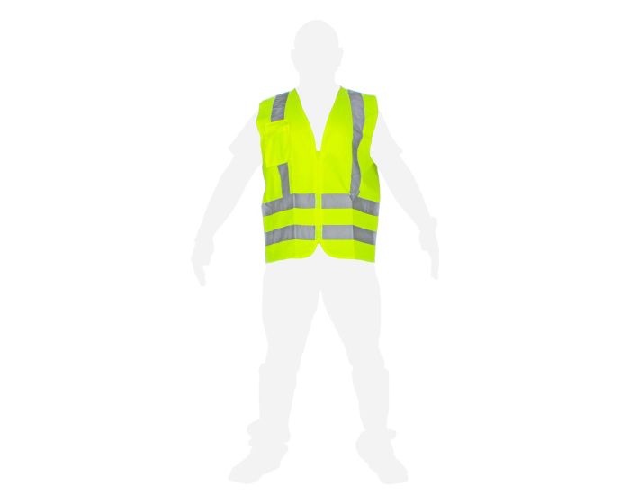 Chaleco de seguridad Brigadier alta visibilidad amarillo unitalla Zipper SR1051 MR Seguridad