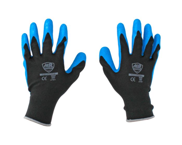 Guante de poliester con latex #8 SG1029-AZ MR Seguridad