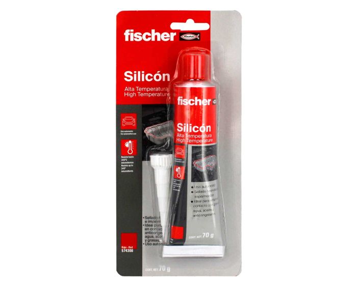 Silicón alta temperatura rojo 70 gramos 574306 Fischer