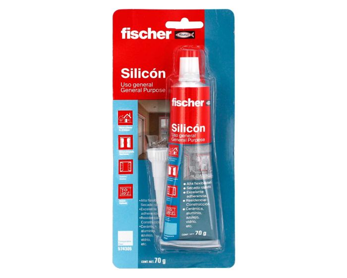 Silicón de uso general transparente 70 gramos 574305 Fischer