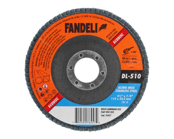 Disco laminado 4-1/2" Zirc-40 DL-510 Fandeli