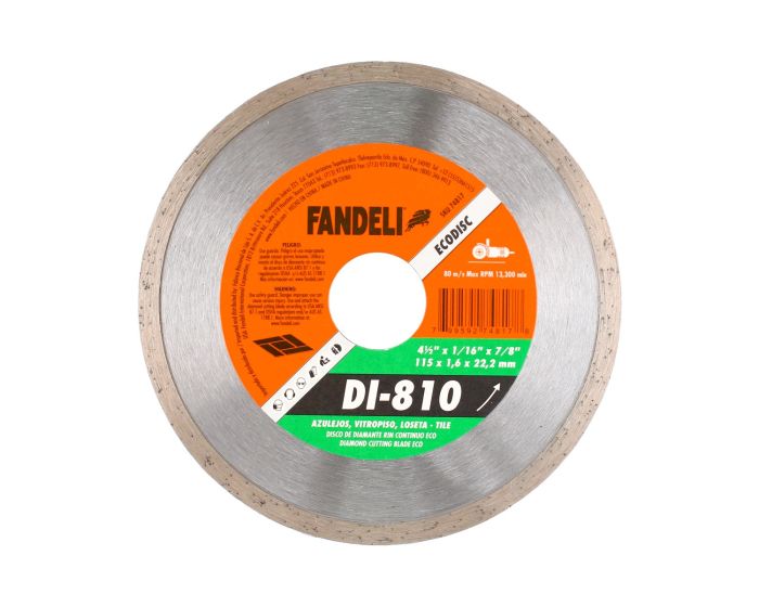 Disco de diamante rin continuo 4-1/2" DI-810 Fandeli