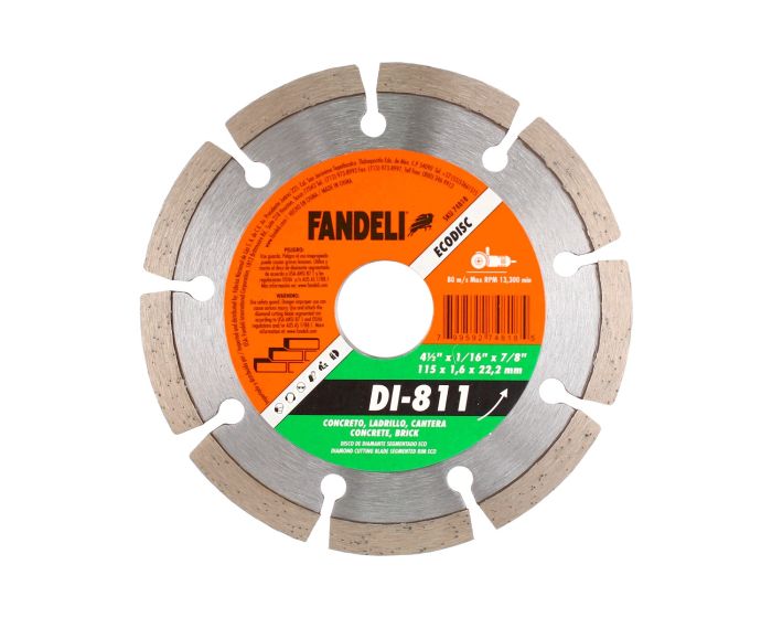Disco de diamante rin segmentado 4-1/2" DI-811 Fandeli