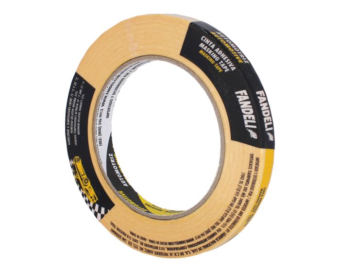 Cinta adhesiva Masking tape automotriz 12 mm x 50 metros Fandeli