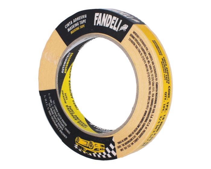 Cinta adhesiva Masking tape automotriz 18 mm x 50 metros Fandeli