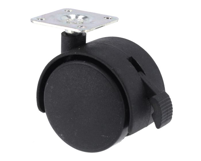 Rodaja tipo yoyo 50 mm con placa y freno Bolder