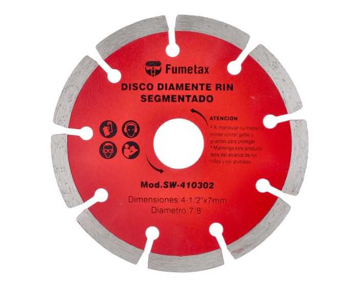 Disco de diamante segmentado 4-1/2" SW-410302 Fumetax