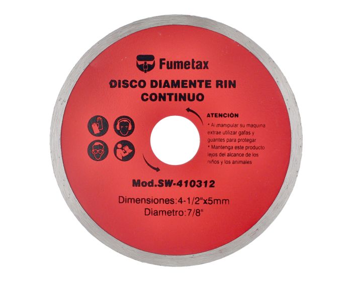 Disco de diamante liso 4-1/2" SW-410312 Fumetax