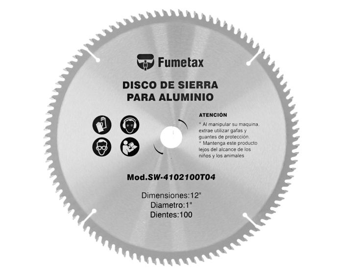 Disco sierra para corte de aluminio 12" x 100 D SW-4102100T04 Fumetax