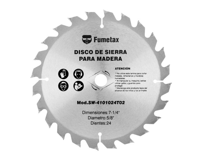 Disco sierra para corte de madera 7-1/4" x 24 D SW-4101024T02 Fumetax