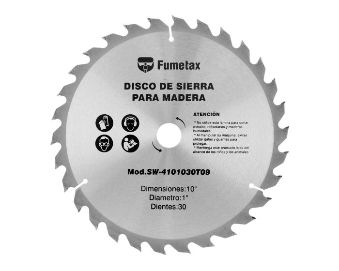 Disco sierra para corte de aluminio 10" x 30 D SW-4101030T09 Fumetax